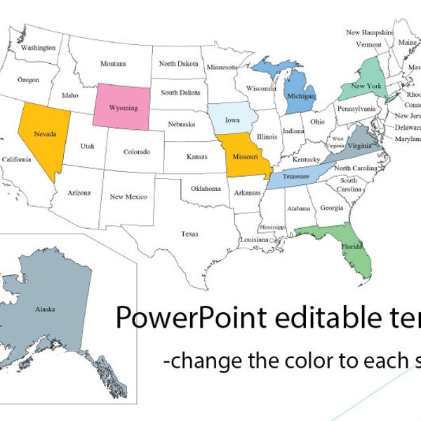 Powerpoint Map Template - Etsy