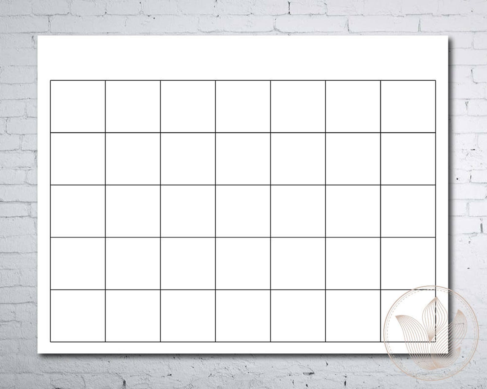 Blank Calendar Printable Page Ready to Print Calendar - Etsy