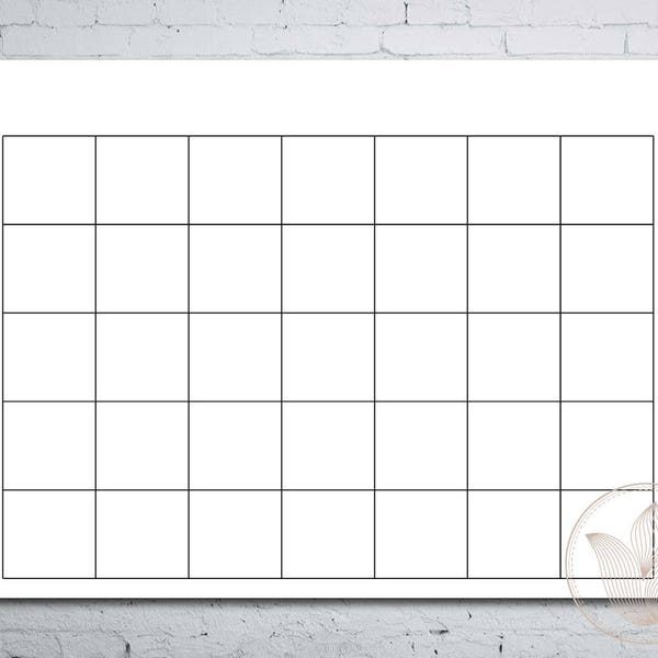 Blank calendar printable page, Ready to print calendar, Printable calendar, Diy calendar, 8x10, 8.5x11, A4, JPG, PDF