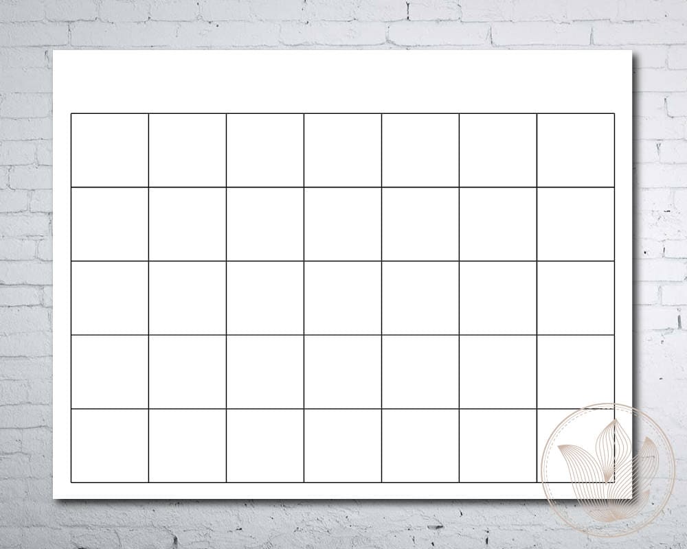 Blank calendar printable page Ready to print calendar | Etsy