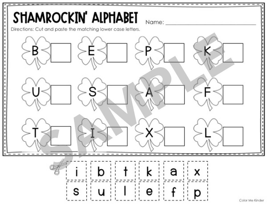30 Cut Paste March Themed Worksheets For Kinder 1st Grade Etsy