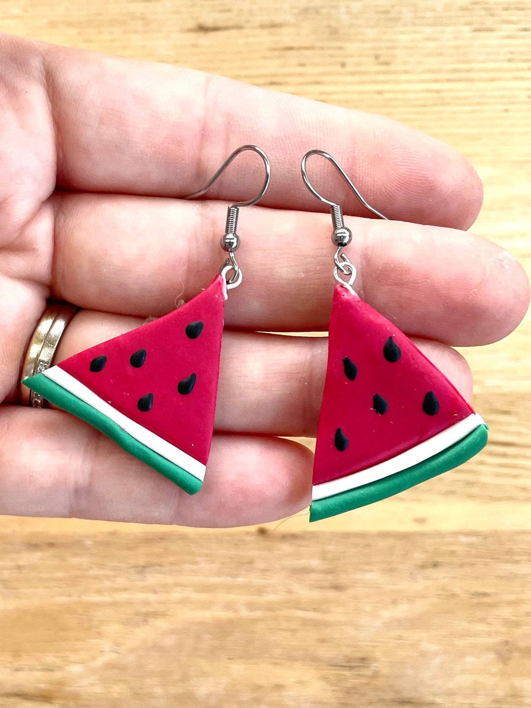 Watermelon Earrings Polymer Clay Earrings Watermelon Etsy