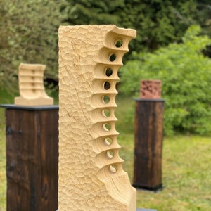 Untitled III - Unique hand carved sandstone sculpture. signed and dated by the sculptor