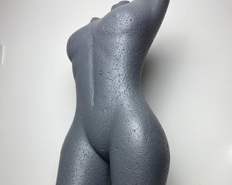 Trenchblock #6 - Female Torso - Unique sculpture hand carved aerated concrete, signed by the sculptor