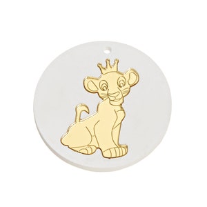 Lion king charms Baptism favors Ceramic gold souvenirs Size 7.5 cm
