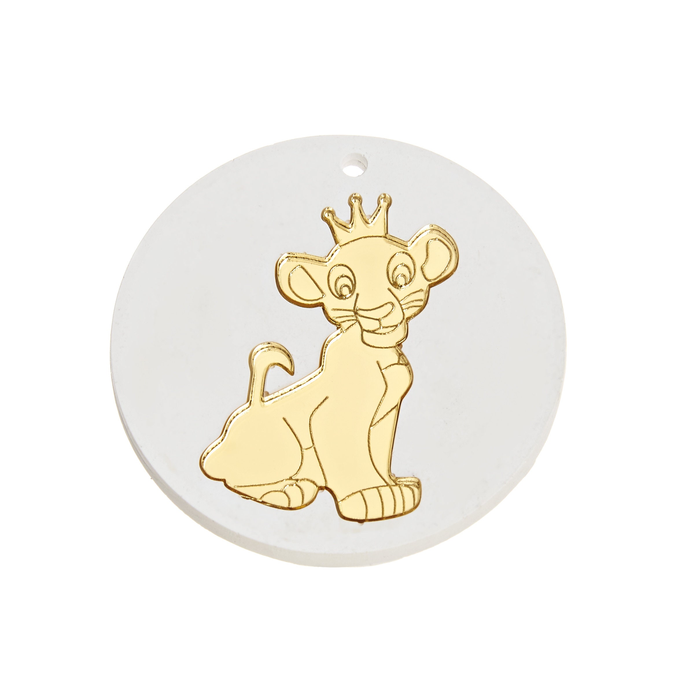 Lion king charms Baptism favors Ceramic gold souvenirs Size 7.5 cm