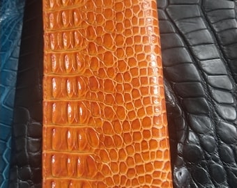 Handmade Alligator Leather Wallet Tan Vintage Exclusive Luxury Exotic Leather Wallet