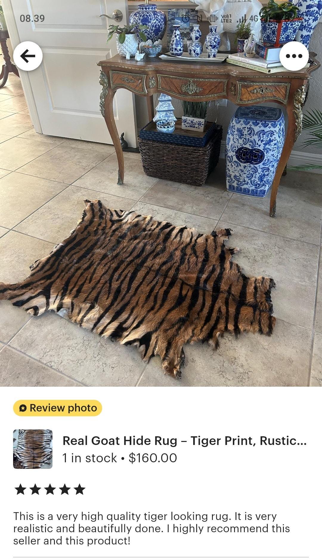 Real Goat Hide Rug – Tiger Print, Rustic Farmhouse Décor - Etsy
