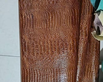 Croc Embossed Cowhide Leather Sheet, Alligator Look
