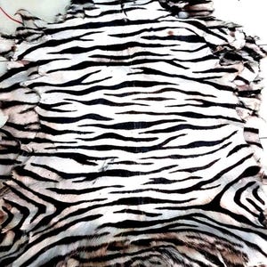 Handmade Goat Hide Rug, Leopard Style Animal Pelt, 100-120x70-80cm image 1