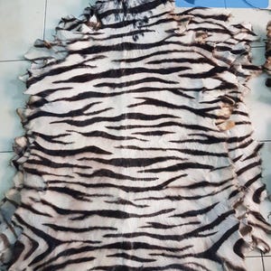 Handmade Goat Hide Rug, Leopard Style Animal Pelt, 100-120x70-80cm image 2