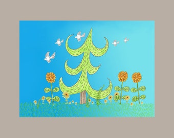 forest greeting card -- nature scene blank card -- "Small Forest"