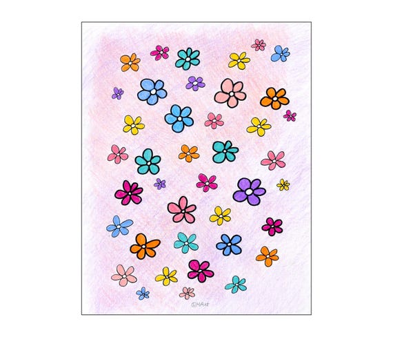 Flower Coloring Page: Fun Floral Design (digital PDF) - Etsy