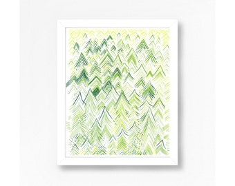 Forest art print, Forest artwork