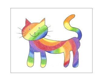 Rainbow Cat art print