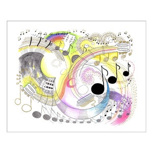 music art print - &quot;Music Whirled&quot;