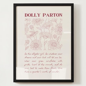Dolly Parton Quote Print | Be the Alligator Girl | Inspirational Digital Download Wall Art | Empowering Printable Poster