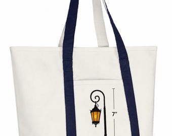 Bolsa grande de lona com lanterna Wellesley (personalização disponível)