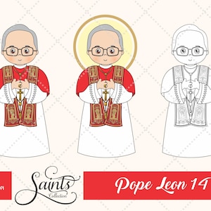 Papa Leão XIV, Religioso, Clipart, Catequesis, Santos, Colección Santos, Gabz
