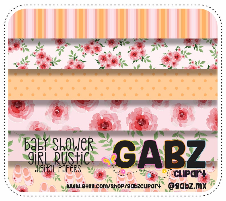 Baby Shower Girl Rustic Baby Shower Clipart Background Etsy