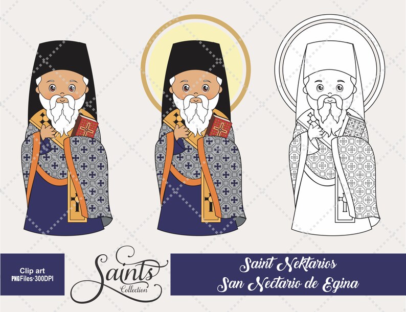 Religious San Nectario de Egina Catholic Saint Santos Saints Collection Saint Nektarios Gabz Communion