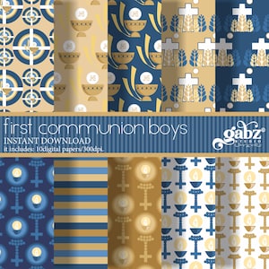 Erstkommunion Jungen, Digitales Papier, Jungen, Kommunion, Clipart, Gabz