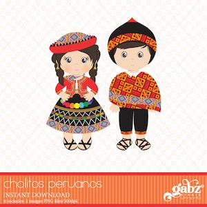 Cholitos Peruanos, Peruvian Kids, Peru Tradition, Kids, Peruvian Girl, Peruvian Boy, Peruvian Party, Peru, Clipart, Gabz