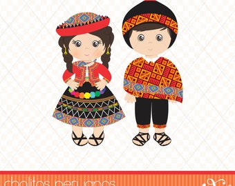 Cholitos Peruanos, Peruvian Kids, Peru Tradition, Kids, Peruvian Girl, Peruvian Boy, Peruvian Party, Peru, Clipart, Gabz