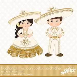 Charro, Dorado y Beige, Niños, Folklore Mexicano, Clipart, Brillantina Dorada, Azteca, Decorativo, Comunión, Mexicano, Fiesta, Gabz