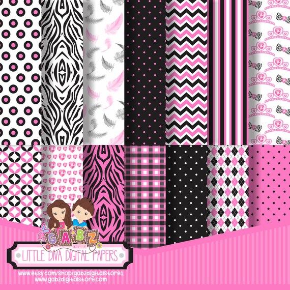 Gabz Background Party Theme Chevron Damask Digital Papers Minnie Mouse Vintage Patterns Decorative