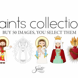 Koop 50 afbeeldingen die u selecteert, een enkele versie, katholieke heilige, heilige clipart, santos, afbeeldingen van heilige personages, heiligencollectie, Gabz