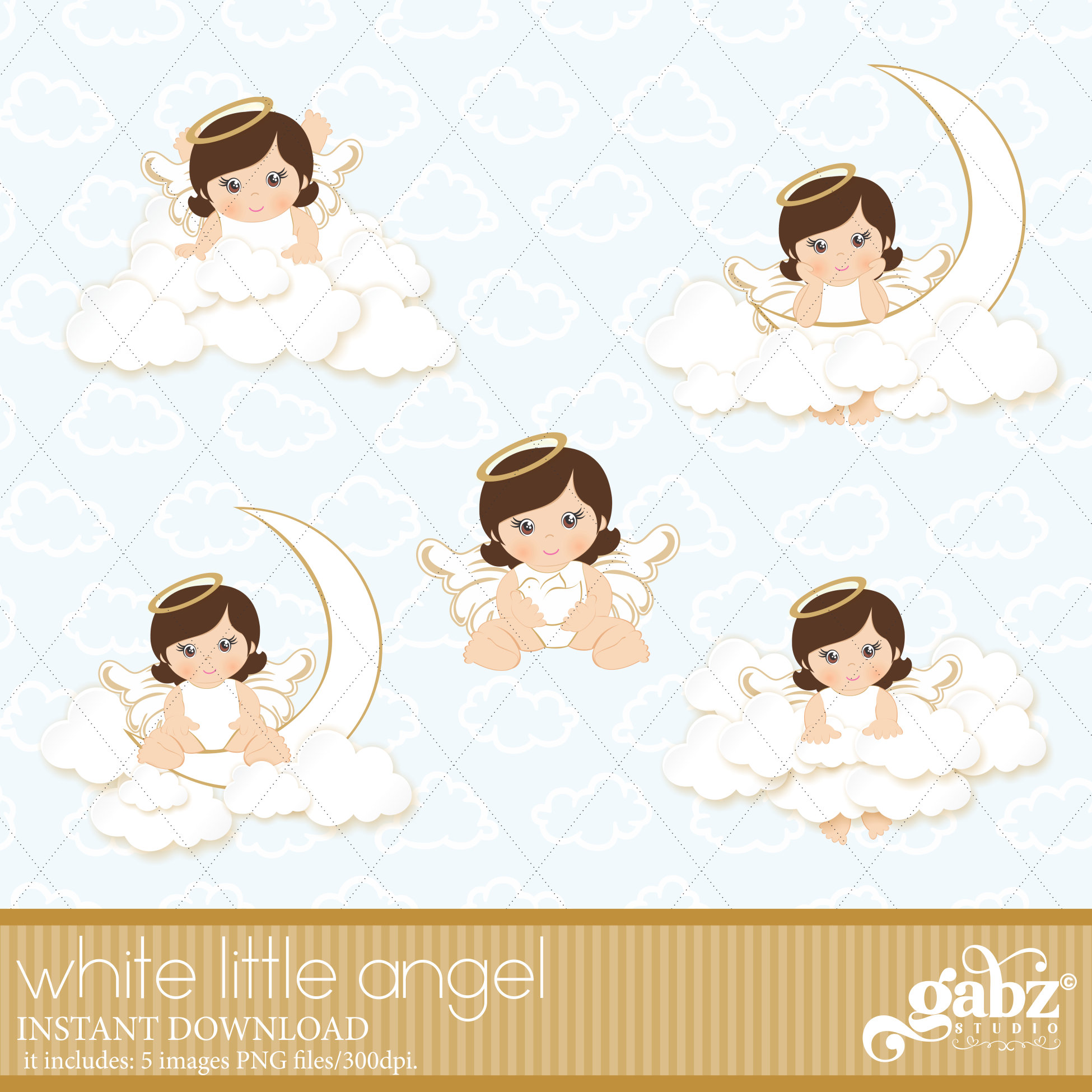 White Little Angel Little Angel Baby Shower Clipart First - Etsy