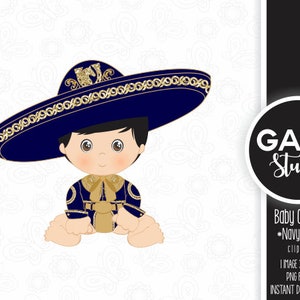 Baby Charro, Mexican Folklore, Clipart, Gold Glitter, Aztec, Decorative, Baby Shower, Mexican, Fiesta, Gabz
