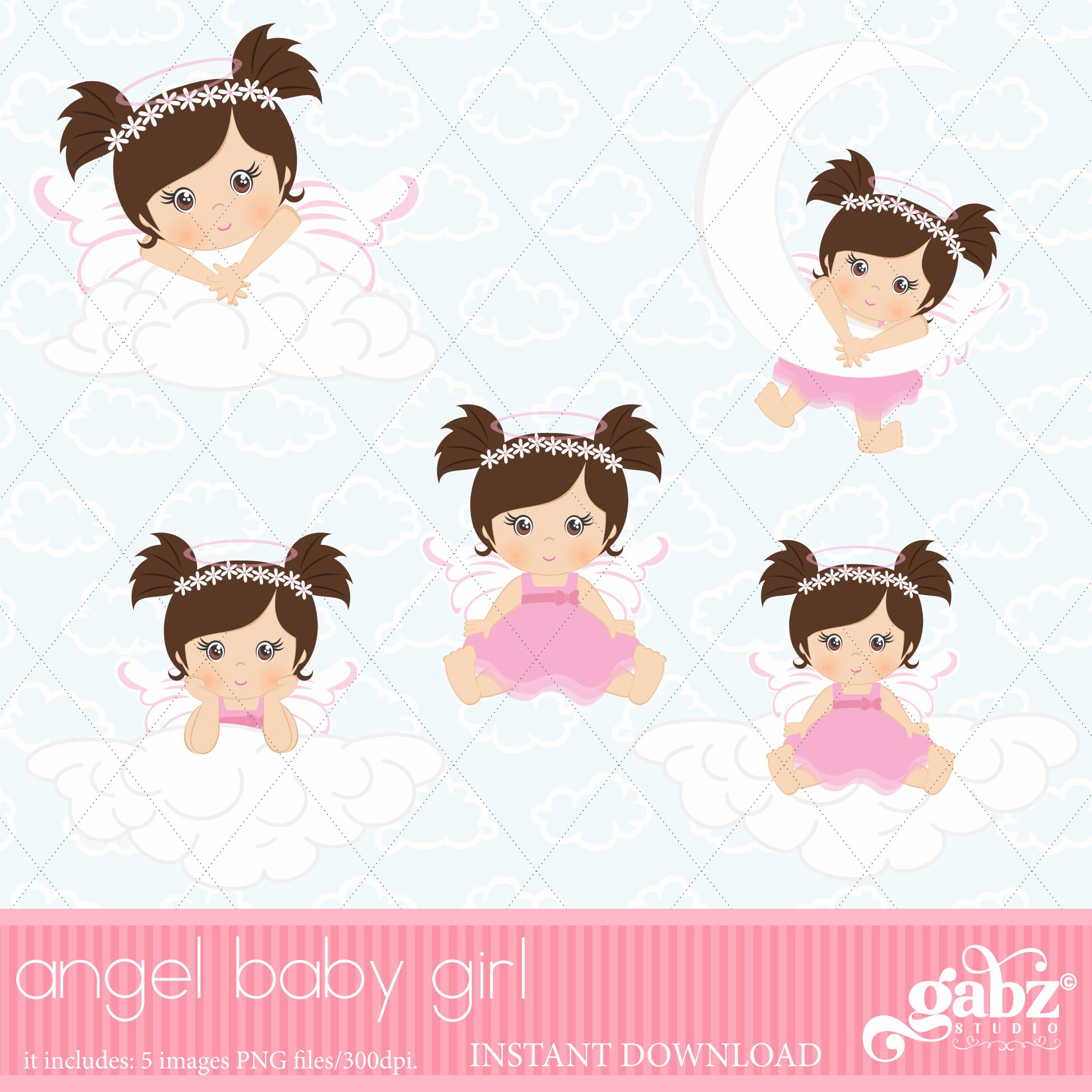 Angel Baby Girl Clipart Bautismo Bautizo Ni??a Nueva Etsy