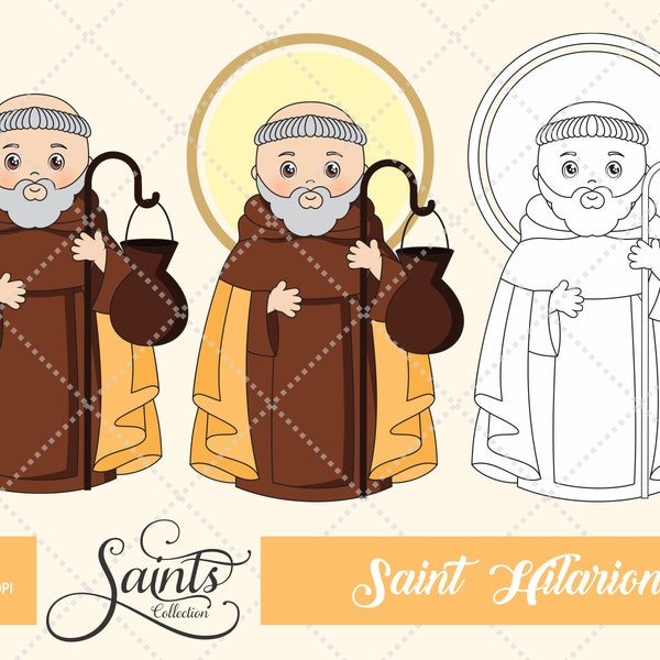 Saint Hilarion, Saint Clipart, Catechese, Santos, Saints Collection, Gabz