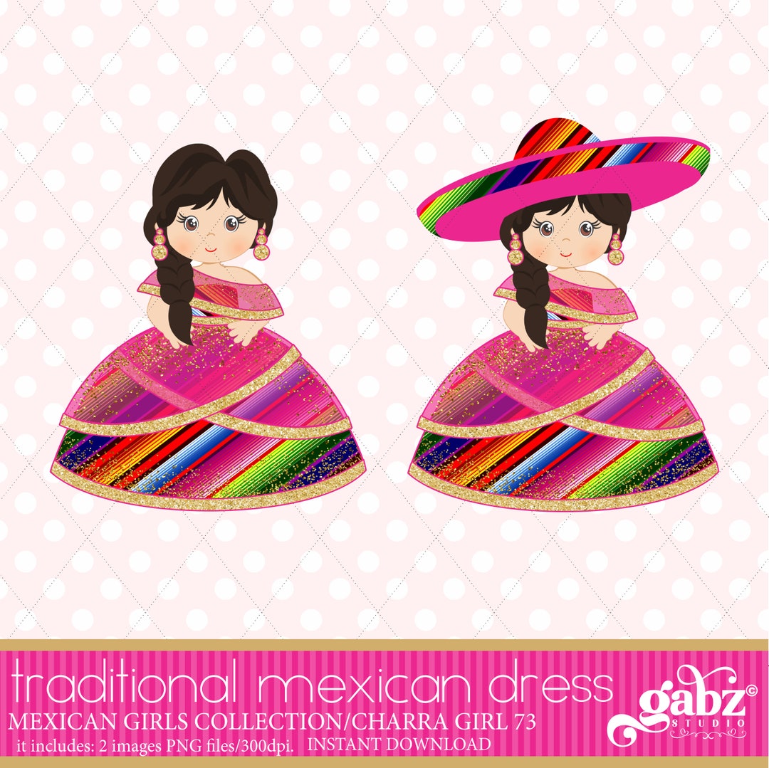 Mexican Girl, Fifteen Party, Sweet Sixteen, Clipart, Birthday, Charra