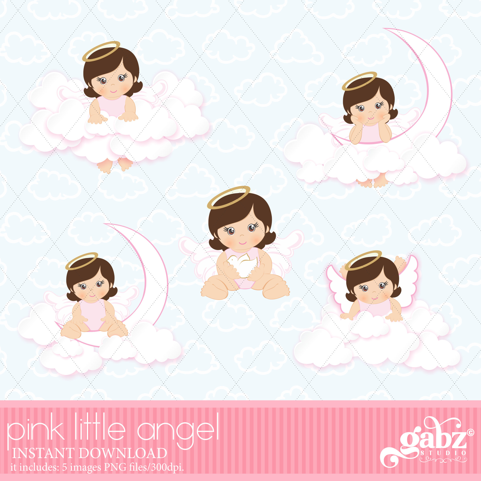 Pink Little Angel Little Angel Girl Clipart Baptism - Etsy Denmark