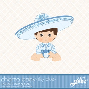 Baby Charro, Brown Hair, Mexican Folklore, Clipart, Gold Glitter, Aztec, Decorative, Baby Shower, Mexican, Fiesta, Gabz