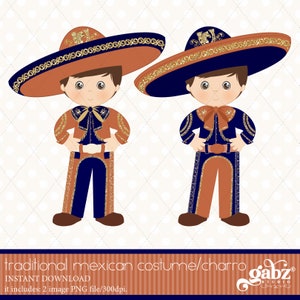 Charro, marineblauw en koper, Mexicaanse folklore, Clipart, Gouden glitter, Azteeks, Decoratief, Communie, Mexicaans, Fiesta, Gabz