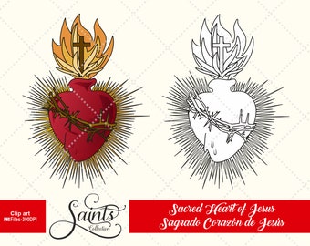 Sacred Heart of Jesus, Religious, Saint Clipart, Catechesis, Santos, Saints Collection, Gabz