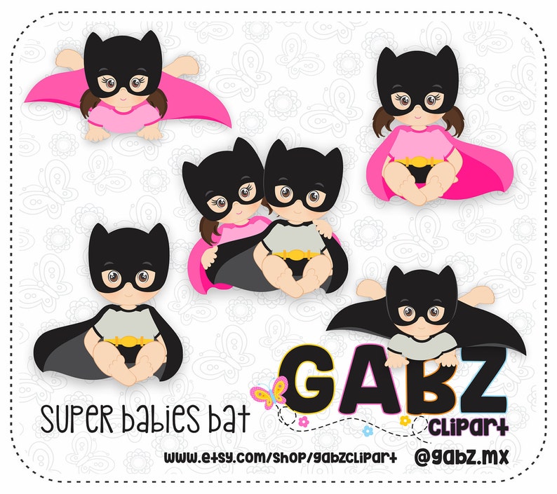 Super Babies Bat Gender Reveal Twins Baby Shower Clipart Etsy