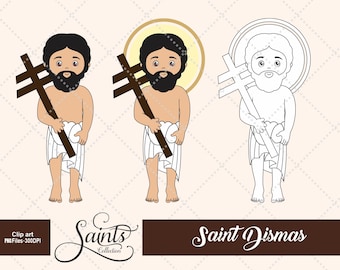 Heiliger Dismas, katholischer Heiliger, religiös, Heiliger Clipart, Digitaler Stempel, Catechese, Santos, Heilige Sammlung, Gabz