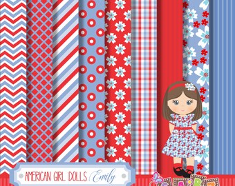 Girl Doll, Clipart, Digital Paper, Banner, Frames, Ribbons, Birthday Girl, Girl Party, Gabz