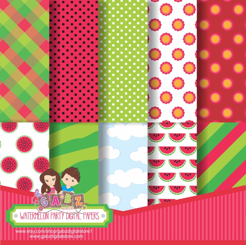 Download Digital Paper Girls Watermelon Party Digital Papers Birthday Gabz Party Girl Clip Art Art Collectibles Delage Com Br