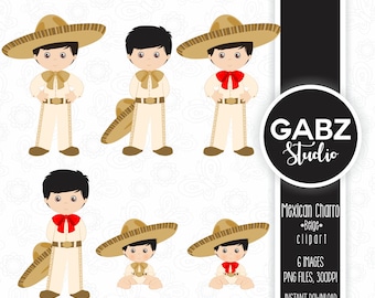 Könnte beinhalten: Sechs digitale Illustrationen eines Jungen in traditioneller mexikanischer Charro-Kleidung. Der Junge trägt einen beigefarbenen Charro-Anzug, eine rote Fliege und einen braunen Sombrero. Die Illustrationen zeigen verschiedene Posen, darunter Stehen mit den Händen auf den Hüften, Stehen mit einem Sombrero in der Hand und Sitzen mit gekreuzten Beinen.