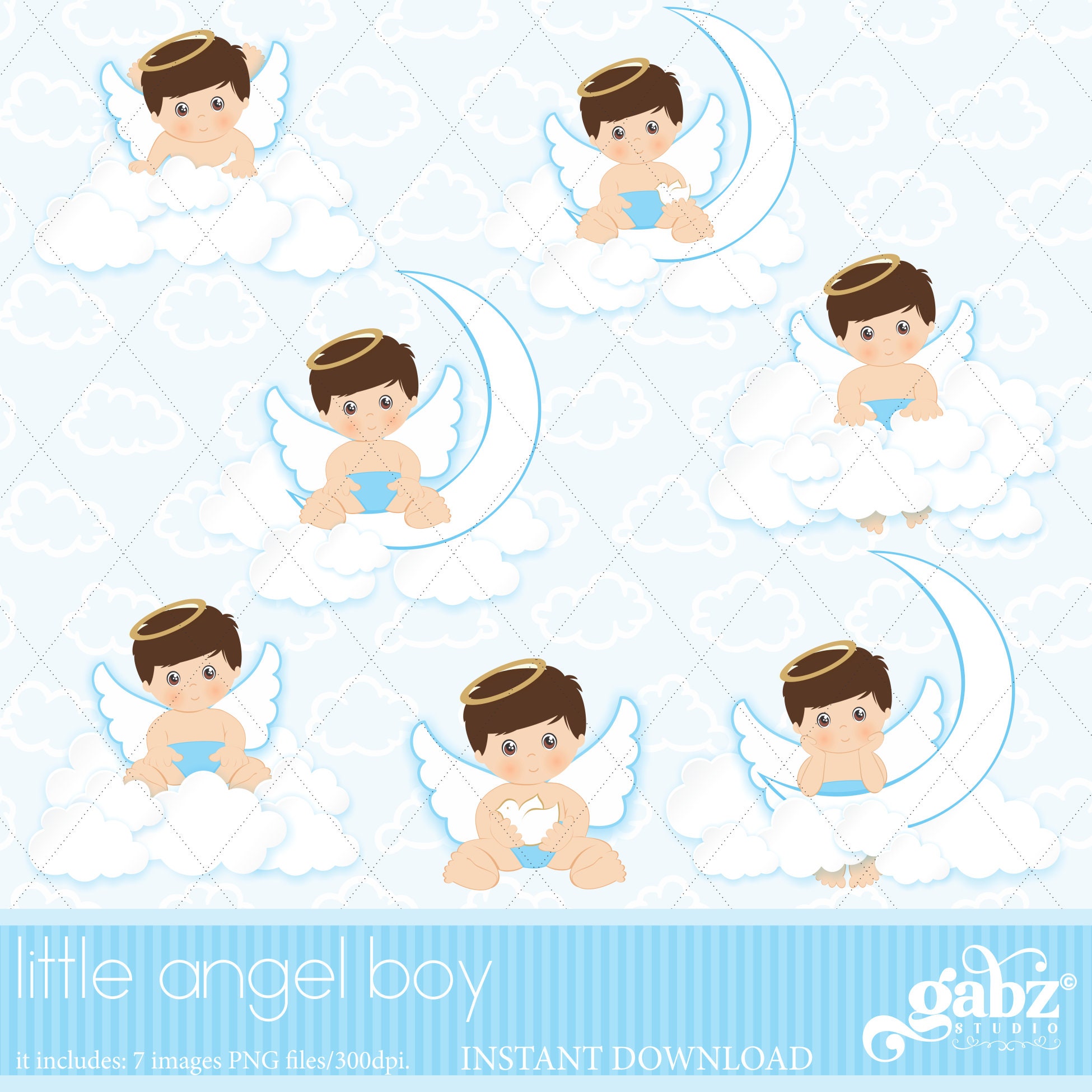 Little Angel Boy, Clipart, Baptism, Christening, Baby Boy, Angels, Angel  Boy, Gabz