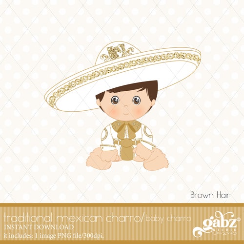 Charro Baby Frame Gold and Silver Glitter Brown Hair - Etsy