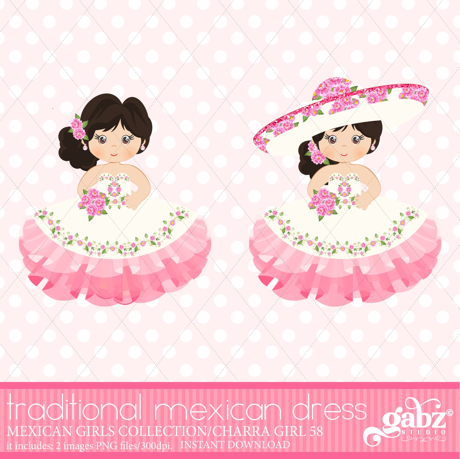 Mexican Girl, Fifteen Party, Sweet Sixteen, Clipart, Birthday, Charra,  Mexican, Fiesta, Viva Mexico, Charro, 5 Mayo, Mexican, Gabz, MG58 - Etsy  New Zealand, image size:1951x1950