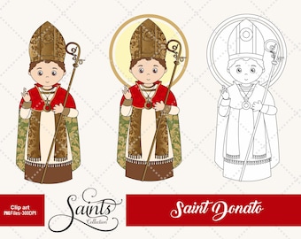 Heiliger Donato, katholischer Heiliger, religiös, Heiliger Clipart, Digital Stamp, Catechese, Santos, Heilige Sammlung, Gabz