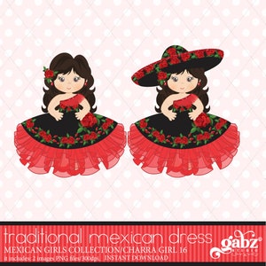 Mexican Girl, Fifteen Party, Sweet Sixteen, Clipart, Birthday, Charra, Mexican, Fiesta, Viva Mexico, Charro, 5 Mayo, Mexican, Gabz, MG16